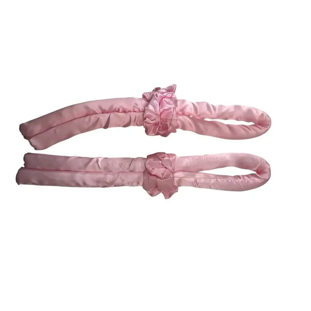 Pink Two Pack Satin Hair  Heatless Rollers Set